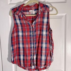 Plaid top SO Medium